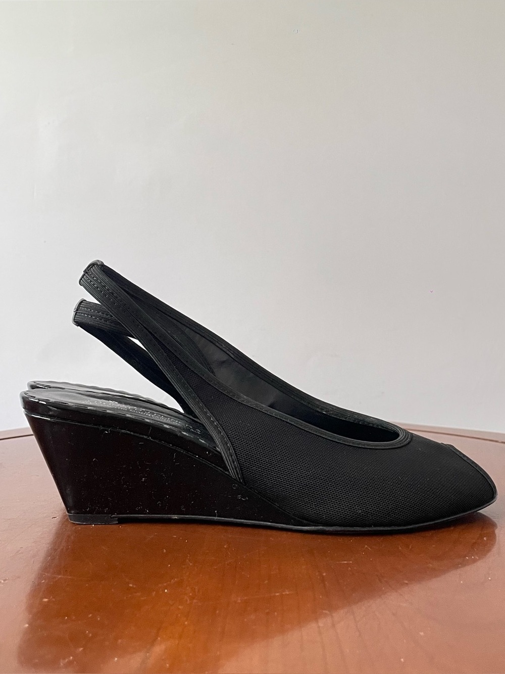 Vintage Donald J Pliner Couture Peep-Toe Wedge Slingback | US 7.5M